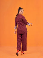 Anaita Maroon Stylish Readymade Co-Ords Set | Grocsy