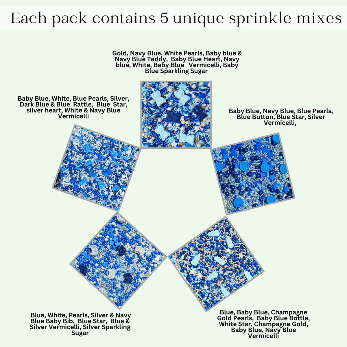 Confect Boys Baby Shower Sprinkles | Edible Sprinkles Assorted | Grocsy