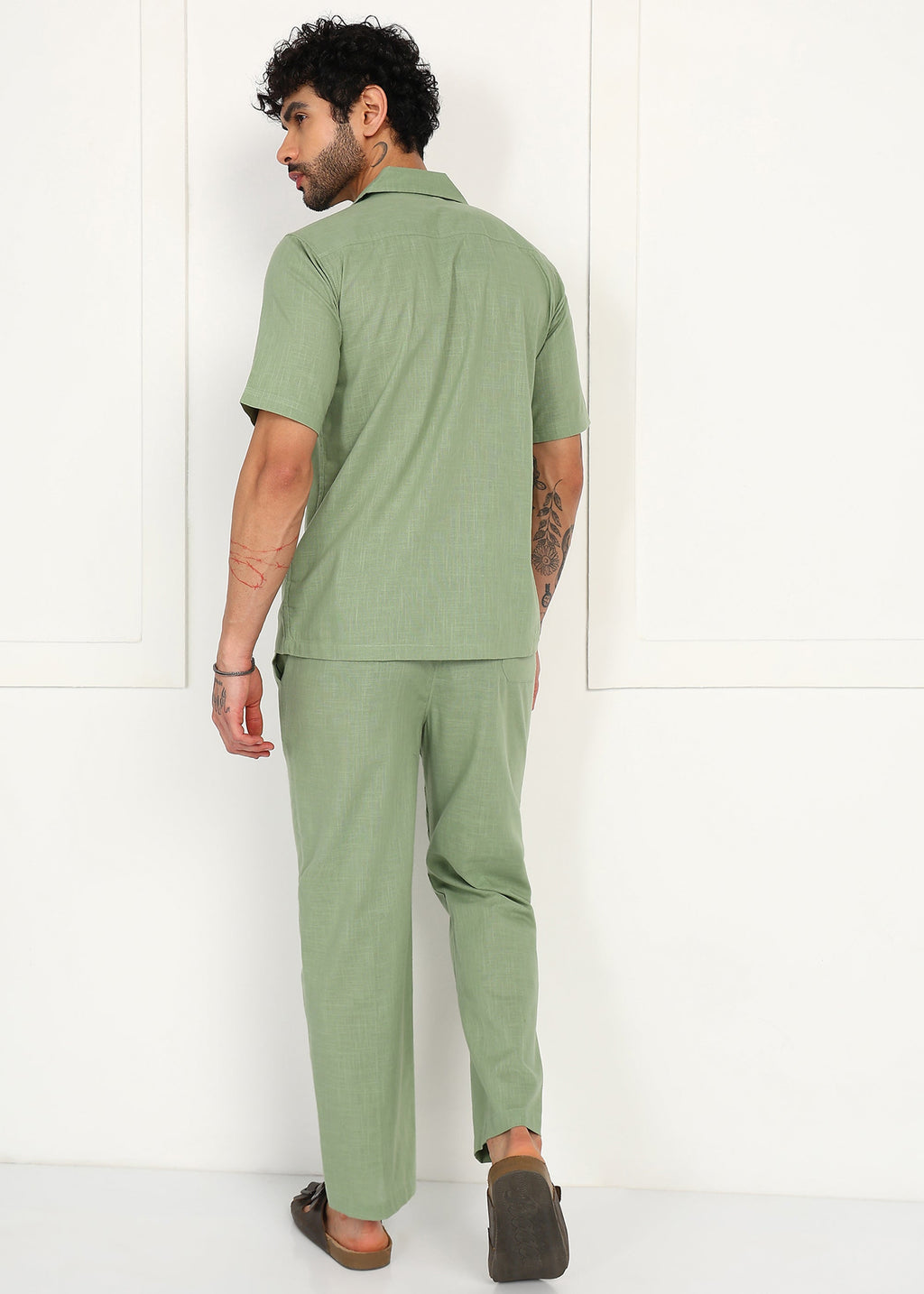 Fabmade Sage Flow Linen Co-Ord Set | Grocsy