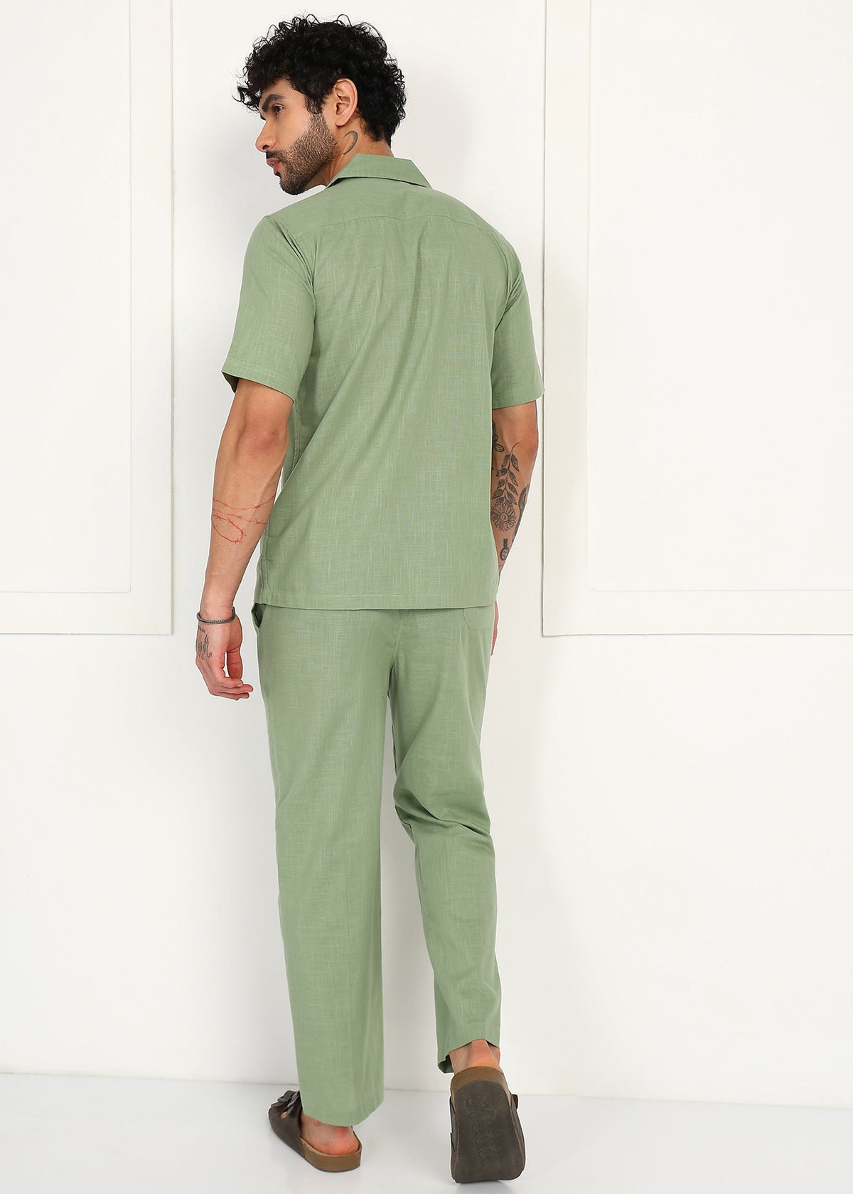 Fabmade Sage Flow Linen Co-Ord Set | Grocsy