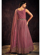 Myra Mauve Real Georgette Designer Gown Style Suit | Grocsy