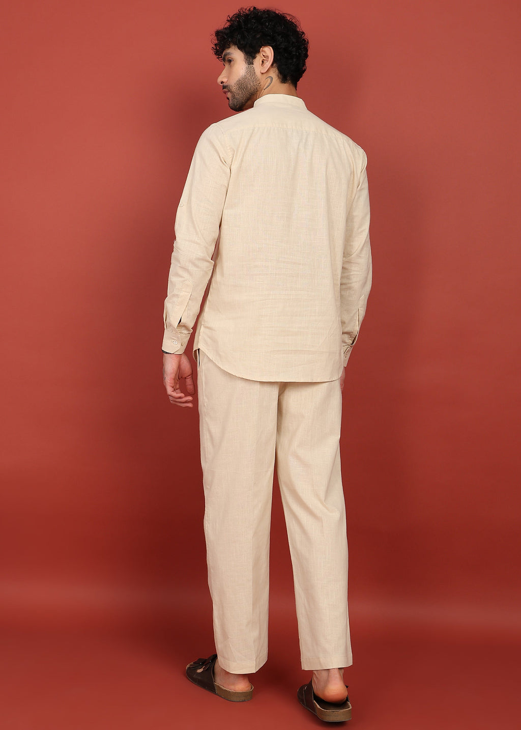 Fabmade Ivory Ease Short Kurta Co-Ord Set | Grocsy