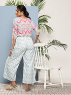 Ahalyaa Printed Waist Tie-Ups Basic Jumpsuit | Grocsy
