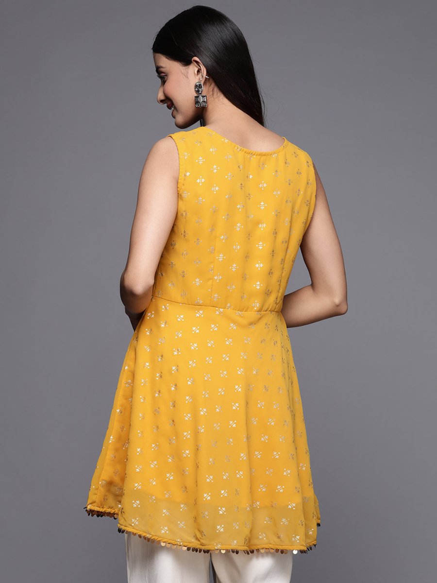 Ahalyaa Boat Neck Printed Embellished Tunic | Grocsy
