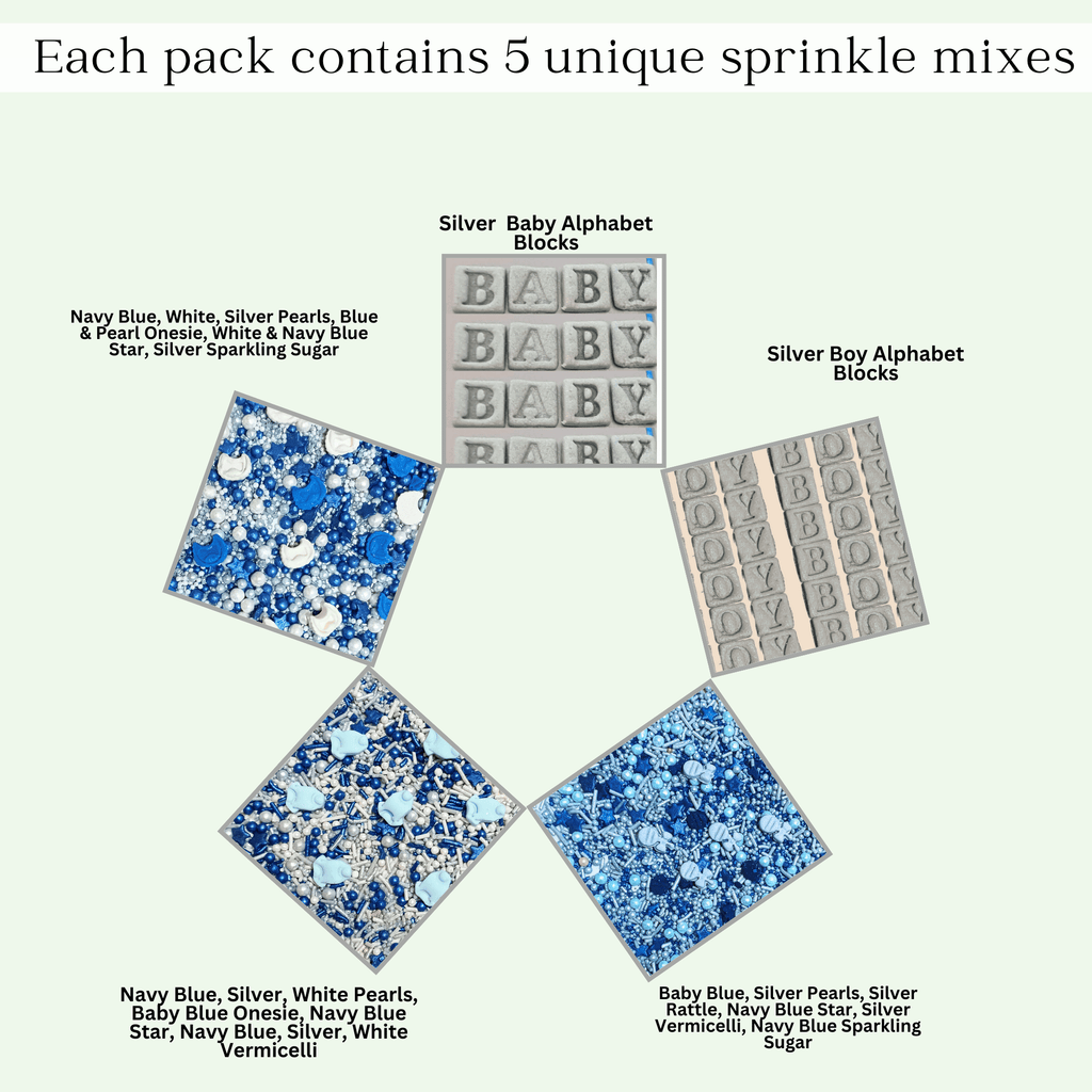 Confect Boys Baby Shower Sprinkles | Gender Reveal Sprinkles | Baby Blue Sprinkles | Grocsy