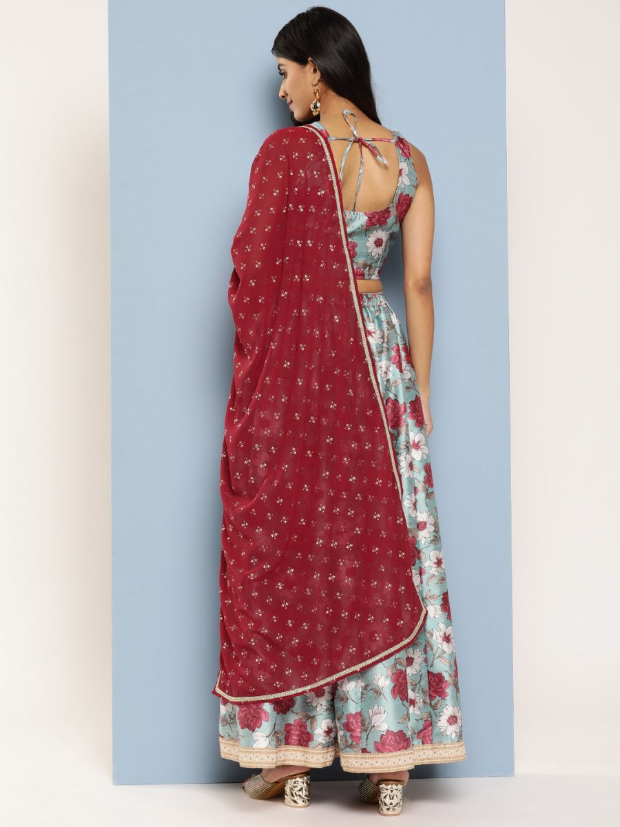 Ahalyaa Printed Ready to Wear Lehenga & Blouse With Dupatta | Grocsy