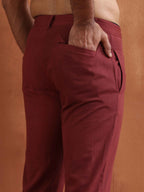 trueBrowns Men's Rust Cotton Twill Pants | Grocsy