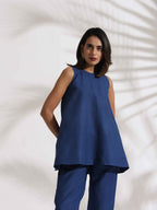 trueBrowns Blue Slub Co-ord Set | Grocsy