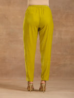 trueBrowns Lime Velvet Pant | Grocsy