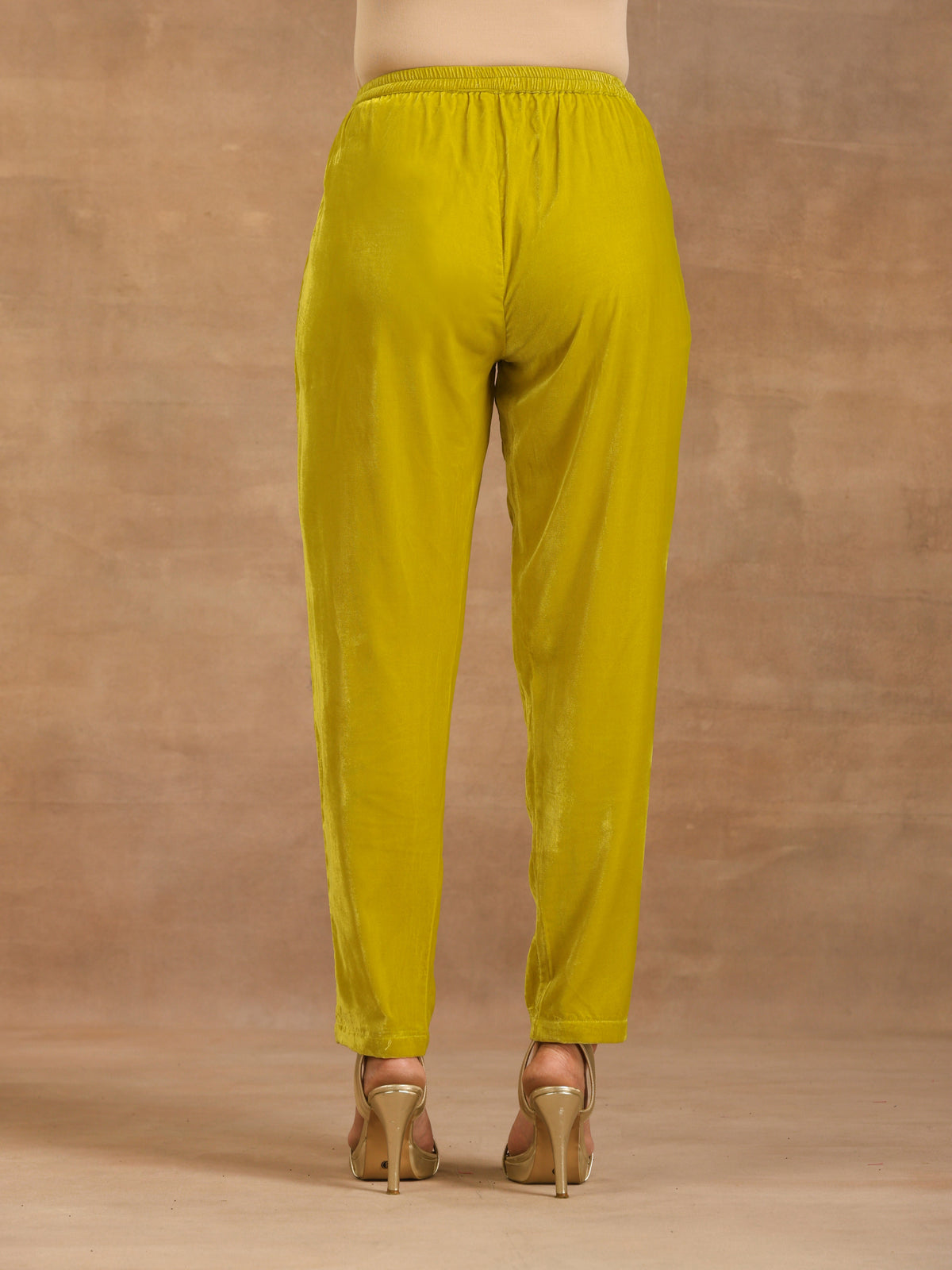 trueBrowns Lime Velvet Pant | Grocsy