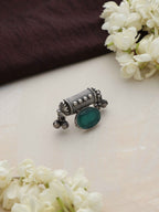 trueBrowns Silver Tone Stone Ghungroo Ring | Grocsy