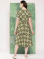 InWeave Women's Dark Green Square Dress | Grocsy