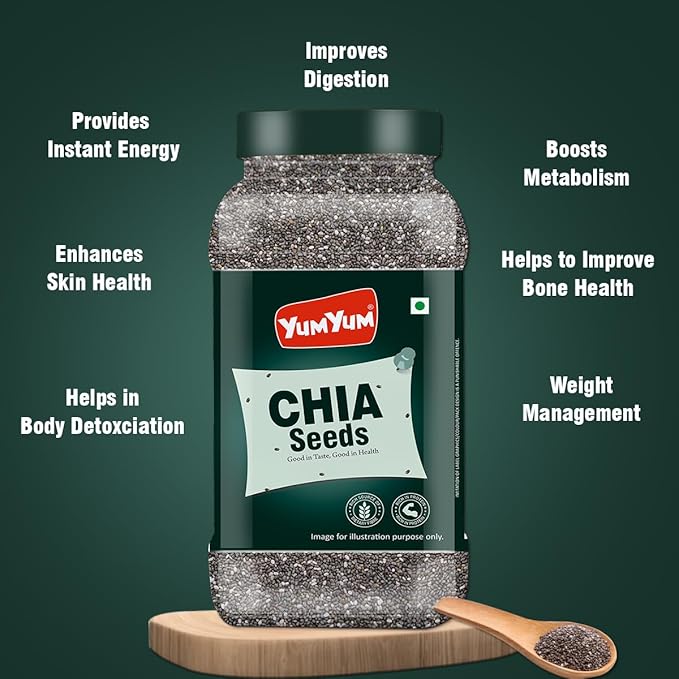 Yum Yum Raw Chia Seeds Jar | Grocsy