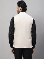 Even Apparels Men's Cream Pure Wool Nehru Jacket | Grocsy