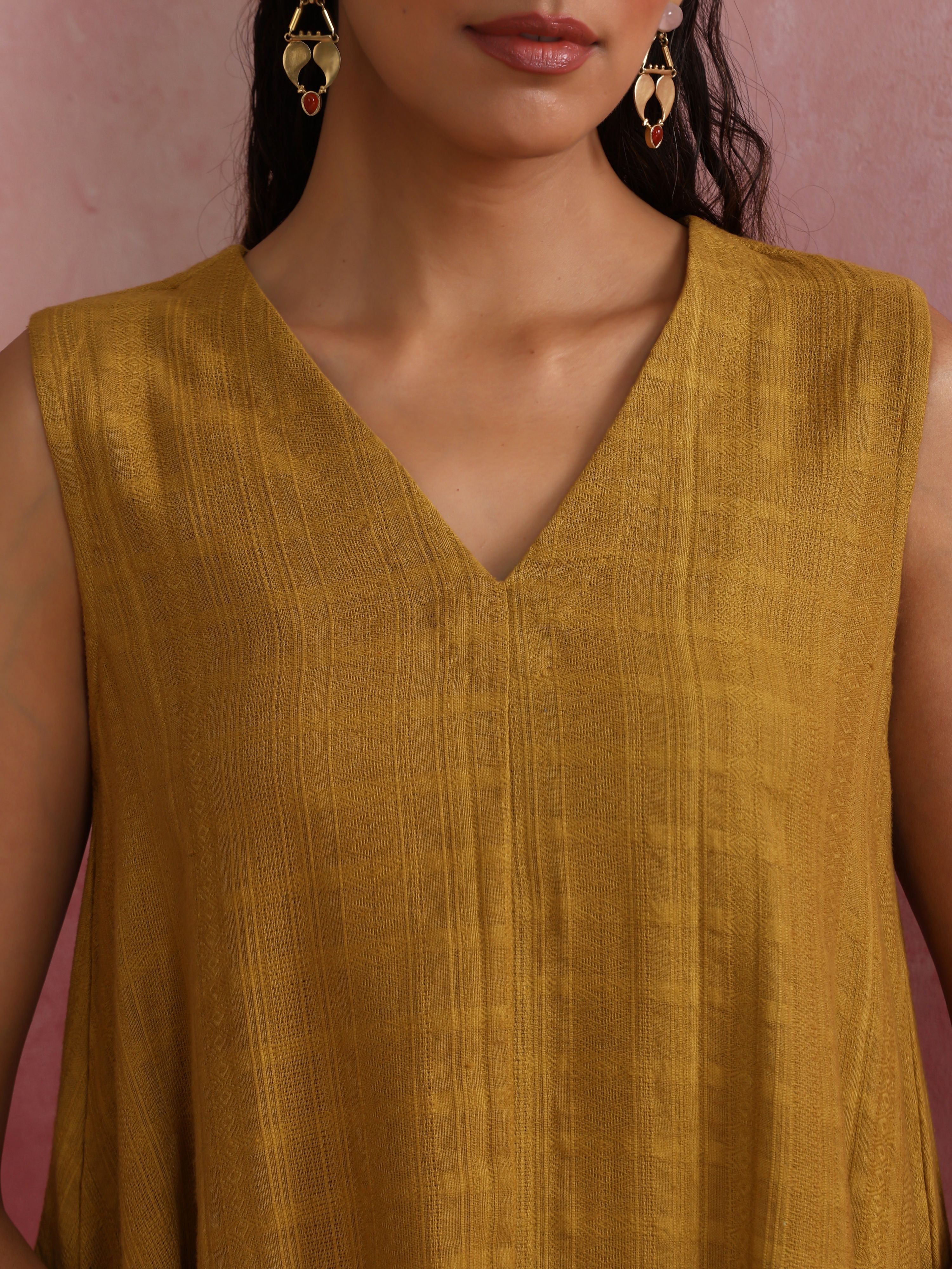 trueBrowns Mustard Cotton Dobby Co-ord set | Grocsy