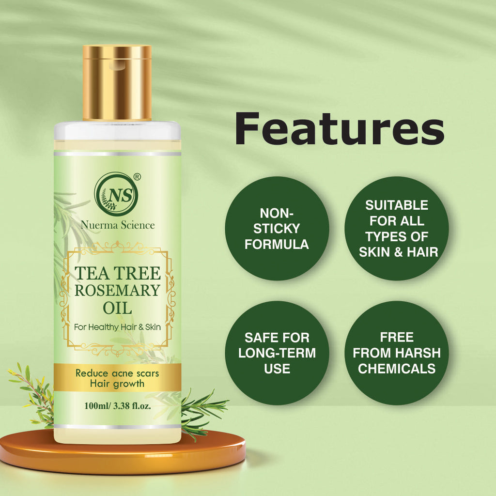 Nuerma Science Tea Tree Rosemary Oil For Healthy Skin & Hair Growth | Grocsy