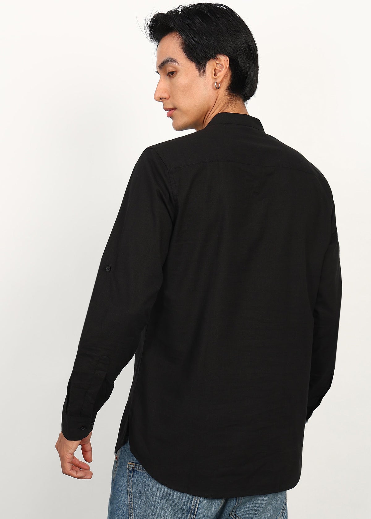 Fabmade Noir Linen Short Kurta | Grocsy