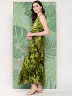 InWeave Women's Green Tie And Die Dress | Grocsy