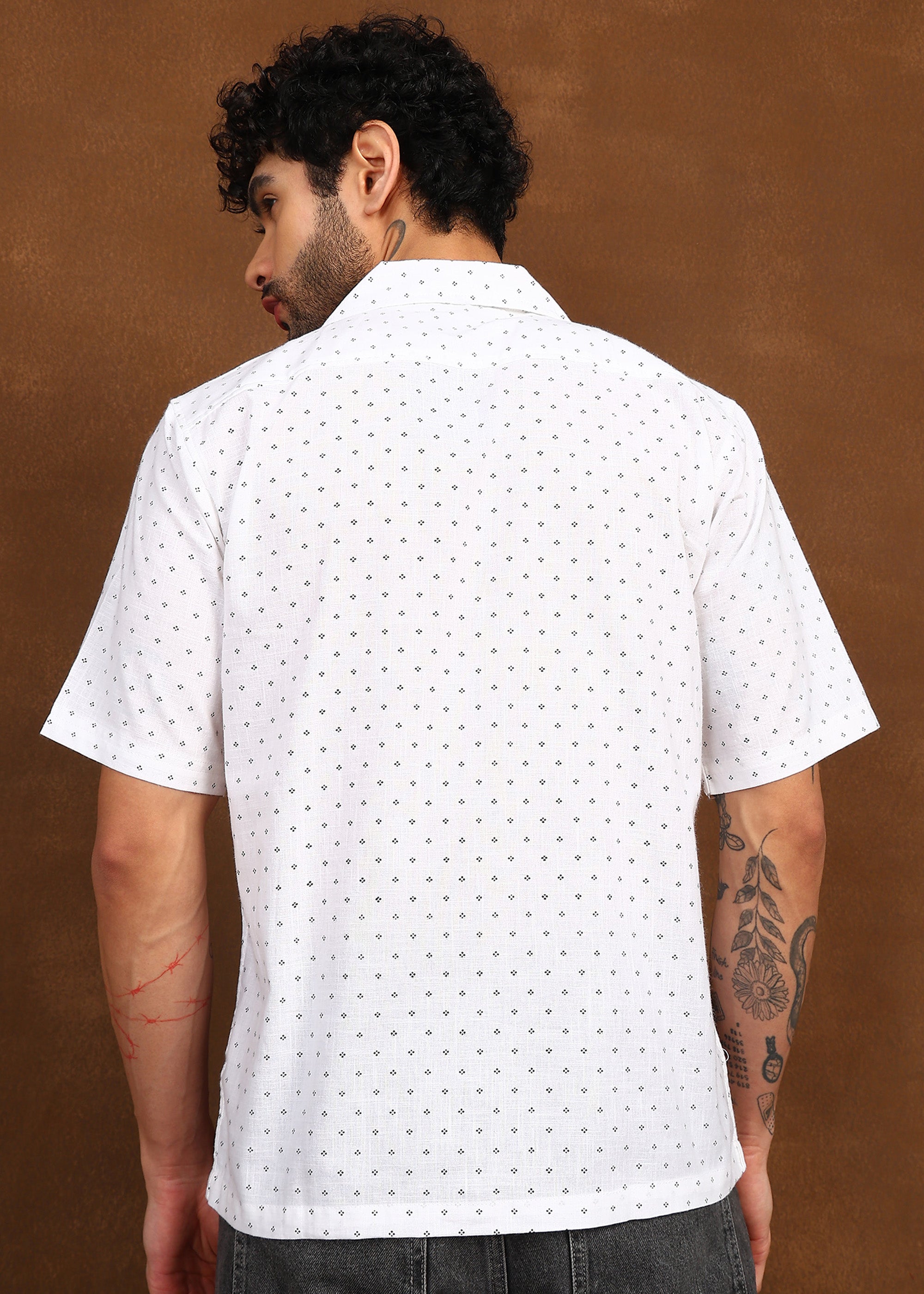 Fabmade Micro Print Short Sleeve Shirt | Grocsy
