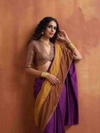 trueBrowns Purple Silk Ready To Wear Saree | Grocsy