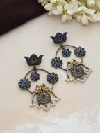 trueBrowns Silver Tone Chandbali Earrings | Grocsy