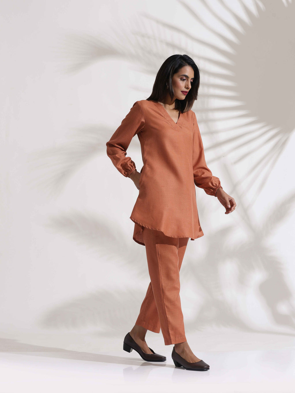 trueBrowns Rust Slub Co-ord Set | Grocsy