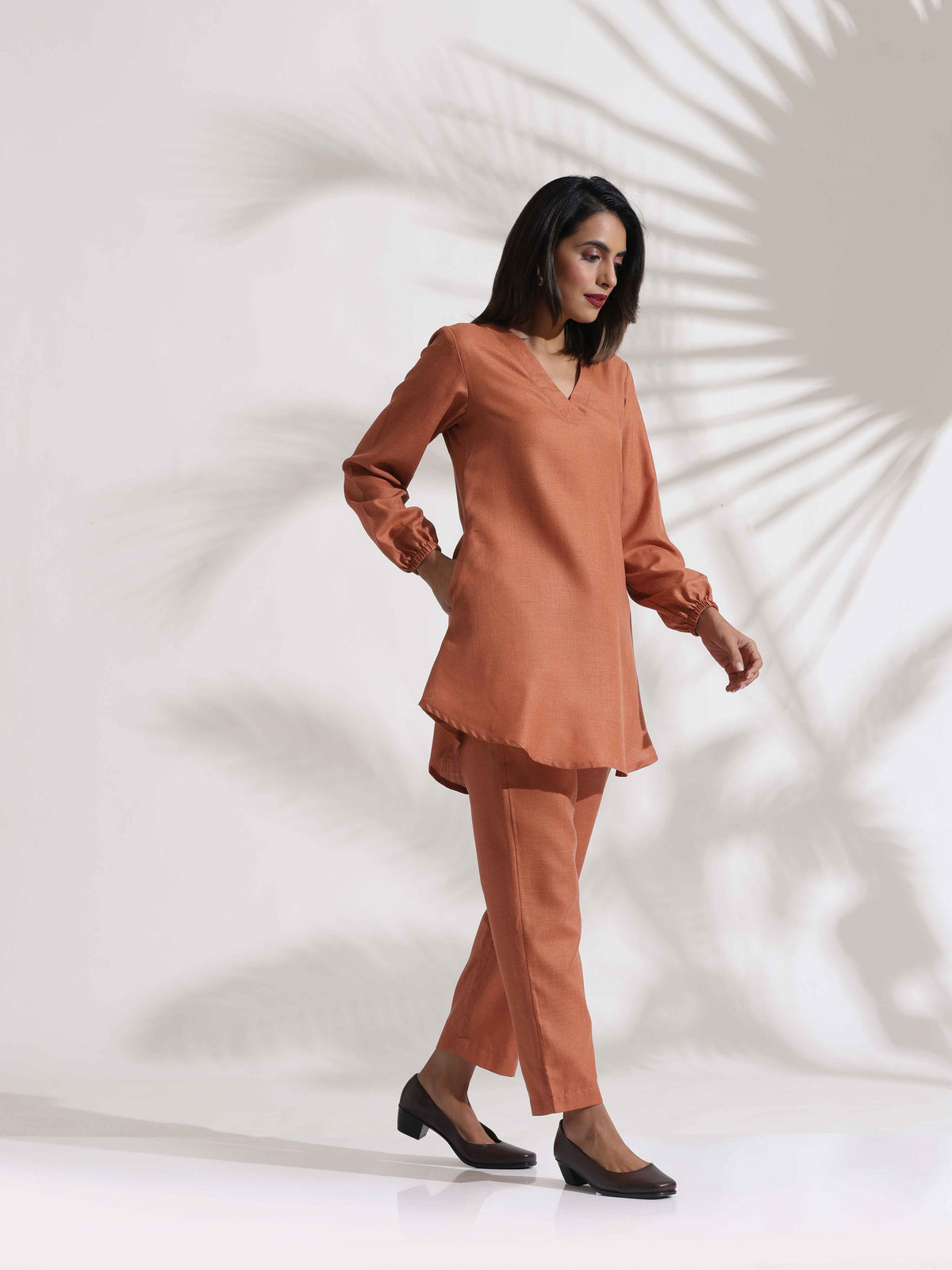 trueBrowns Rust Slub Co-ord Set | Grocsy