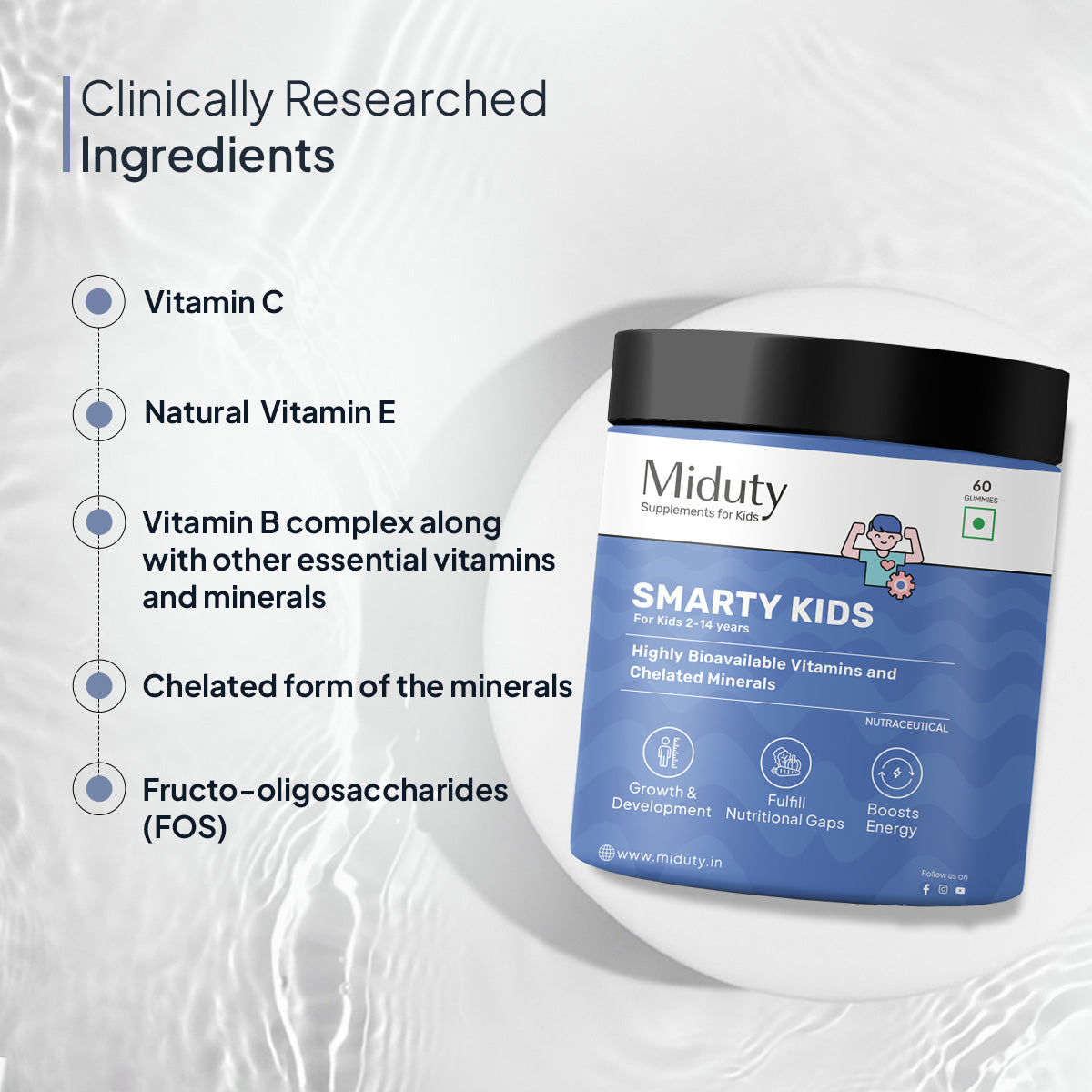 Miduty by Palak Notes Smarty Kids Multivitamin Gummies | Grocsy
