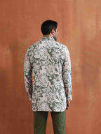 trueBrowns Men's Off White Printed Short Kurta | Grocsy