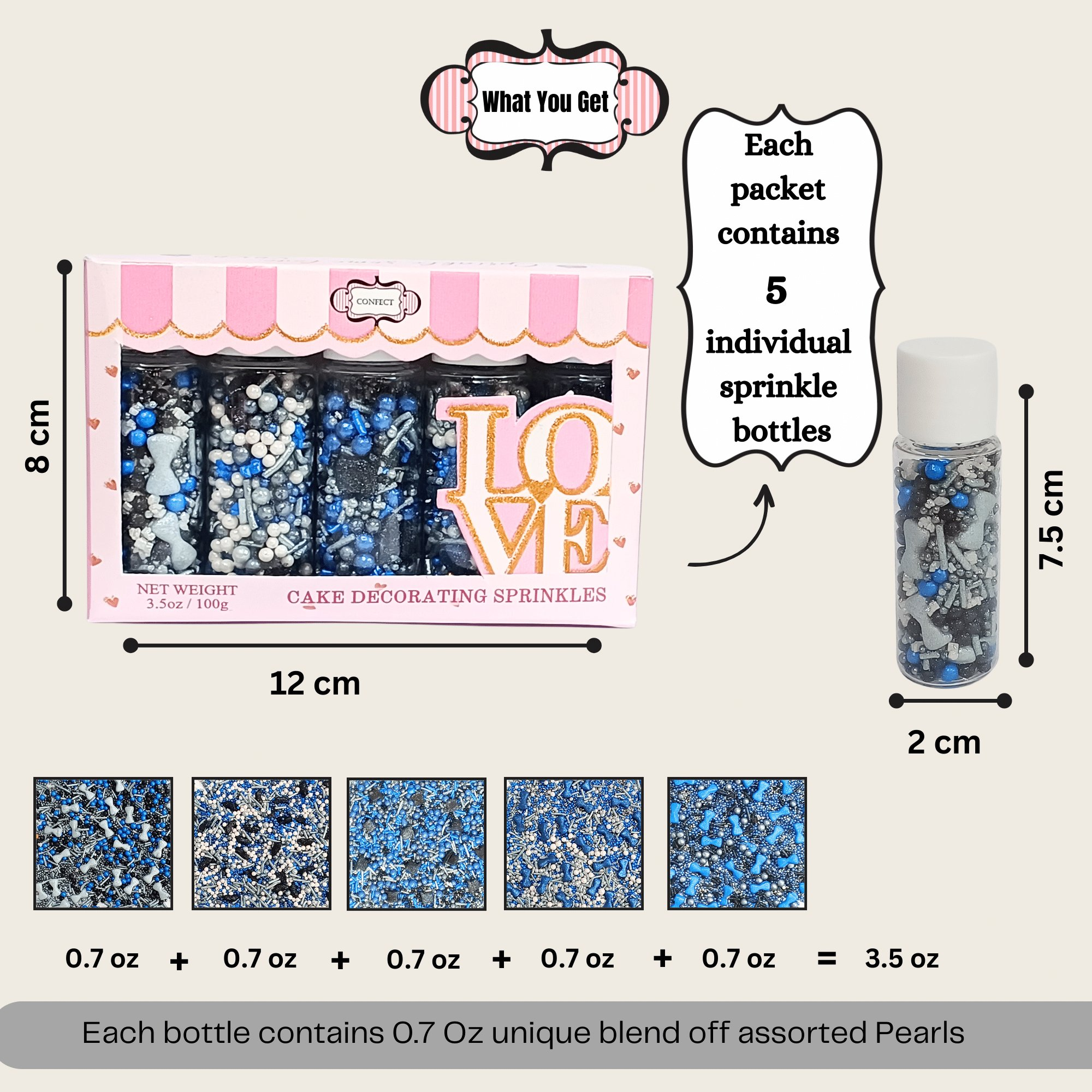 Confect Black, Blue & White | (04) Father's Day Sprinkles | Grocsy