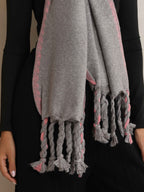 trueBrowns Grey Tassel Woollen Stole | Grocsy
