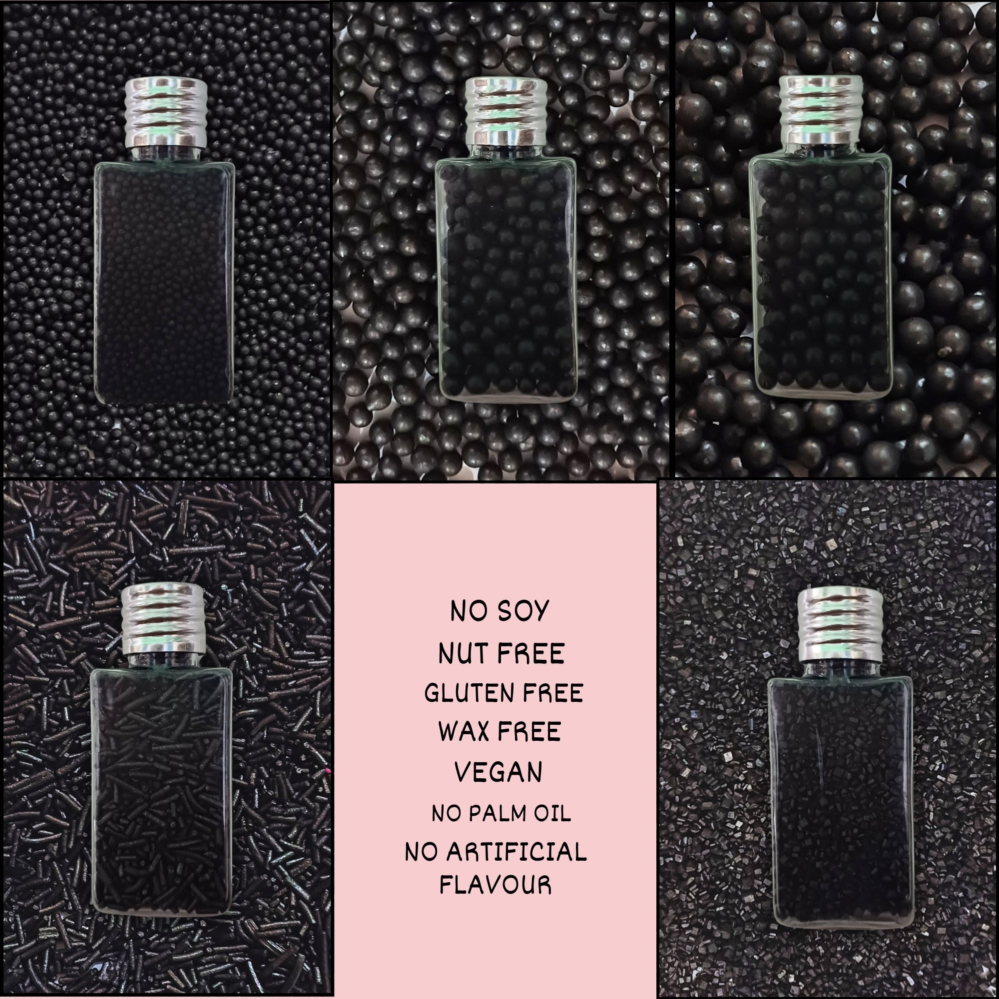 Confect Sprinkles for Cakes & Cupcakes Decoration | USP-19(Black) | Grocsy
