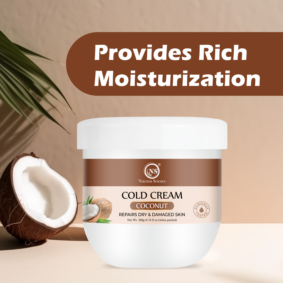 Nuerma Science Coconut Cold Cream For Winters To Repair Dry & Damaged Skin | Grocsy
