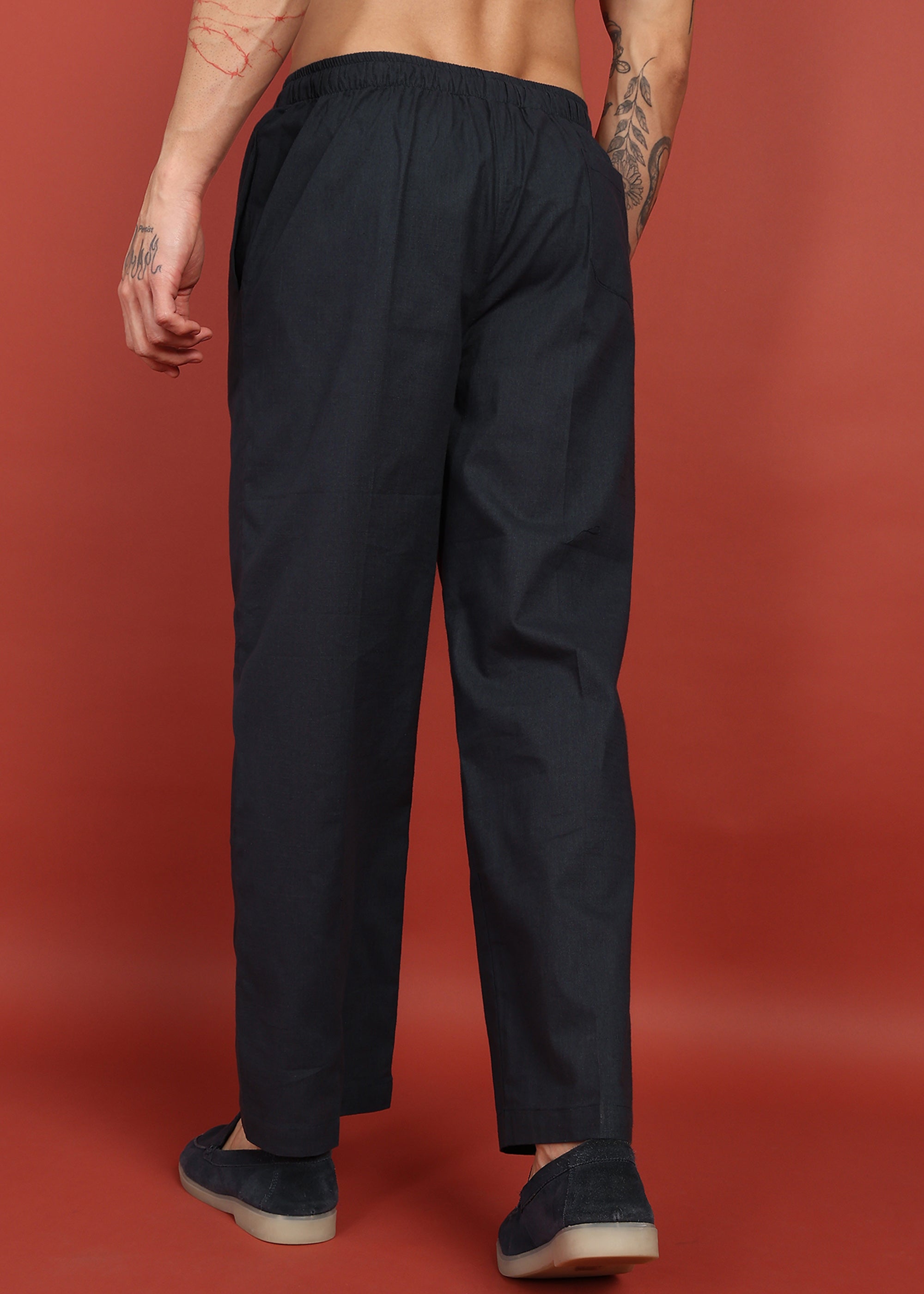 Fabmade Midnight Ease Relaxed-Fit Trousers | Grocsy