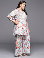 Ahalyaa Women Plus Size Printed Tunic with Palazzos | Grocsy