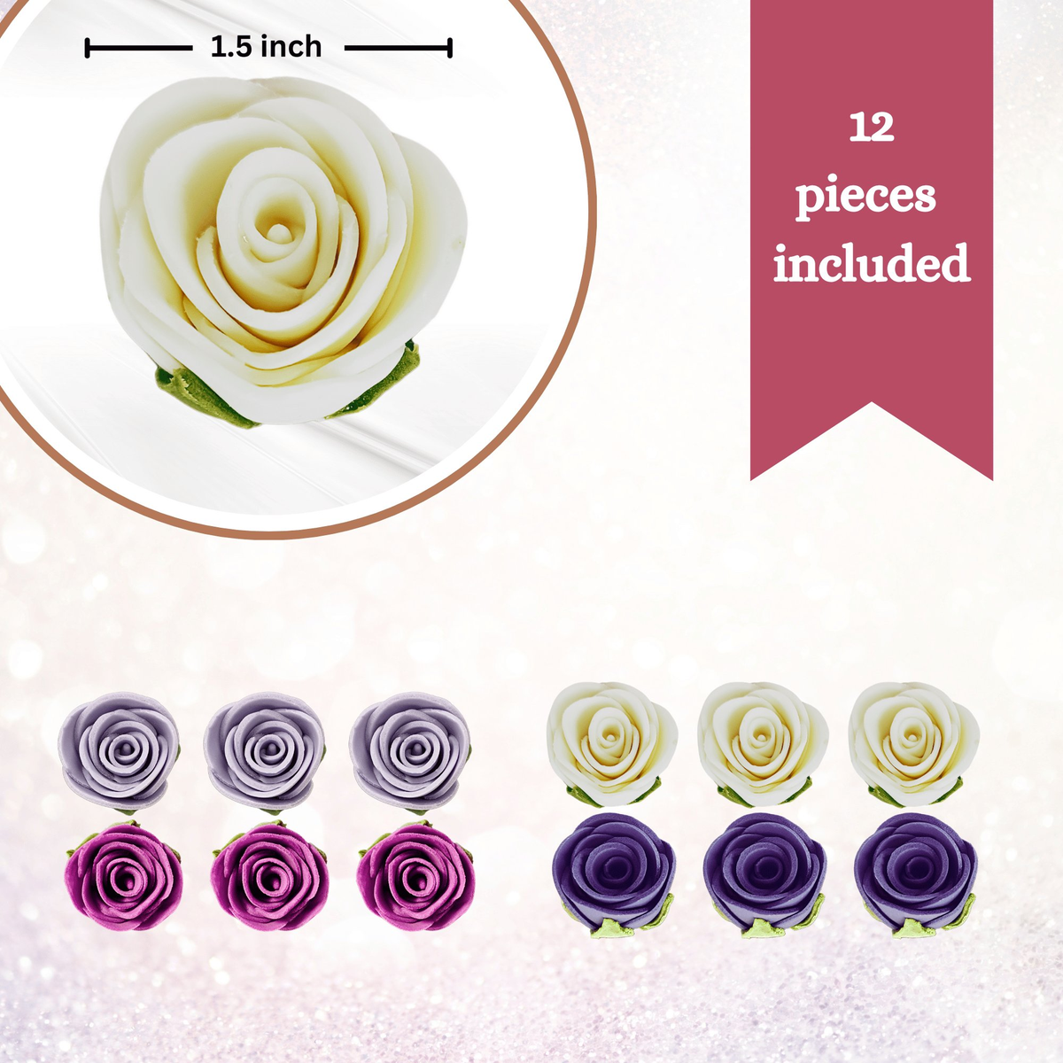 Confect Ombre- 6 | Edible Sugar Roses Topper | Grocsy