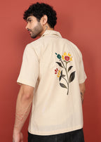 Fabmade Ivory Bloom Back-Print Shirt | Grocsy
