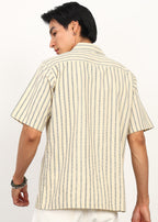 Fabmade Ivory Stripe Calm Shirt | Grocsy