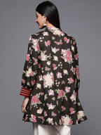 Ahalyaa Mandarin Collar Floral Print Crepe Tunic | Grocsy