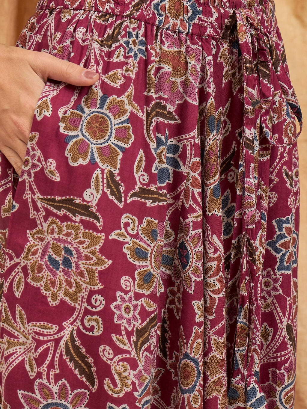 InWeave Burgundy Big Jaal Harem Pant | Grocsy