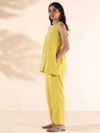 trueBrowns Lime Cotton Sleeveless Co-ord Set | Grocsy