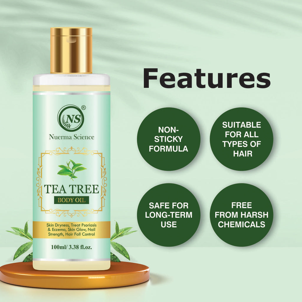Nuerma Science Tea Tree Body Oil for Skin Cleansing & Moisturization | Grocsy