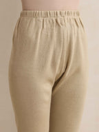 trueBrowns Beige Woollen Leggings | Grocsy