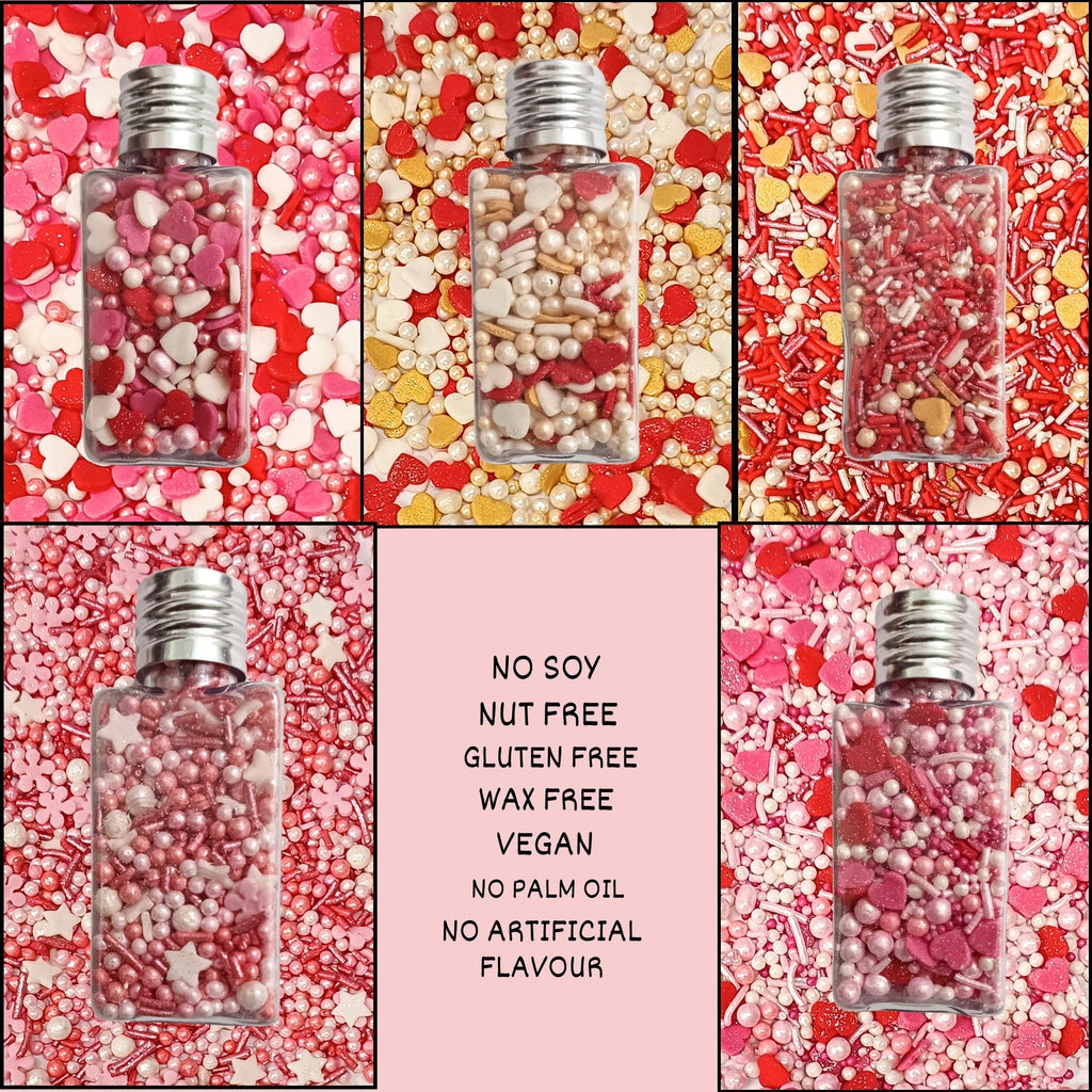Confect Valentine Sprinkles | 08 Edible Decoration for Baking & Dessert | Grocsy