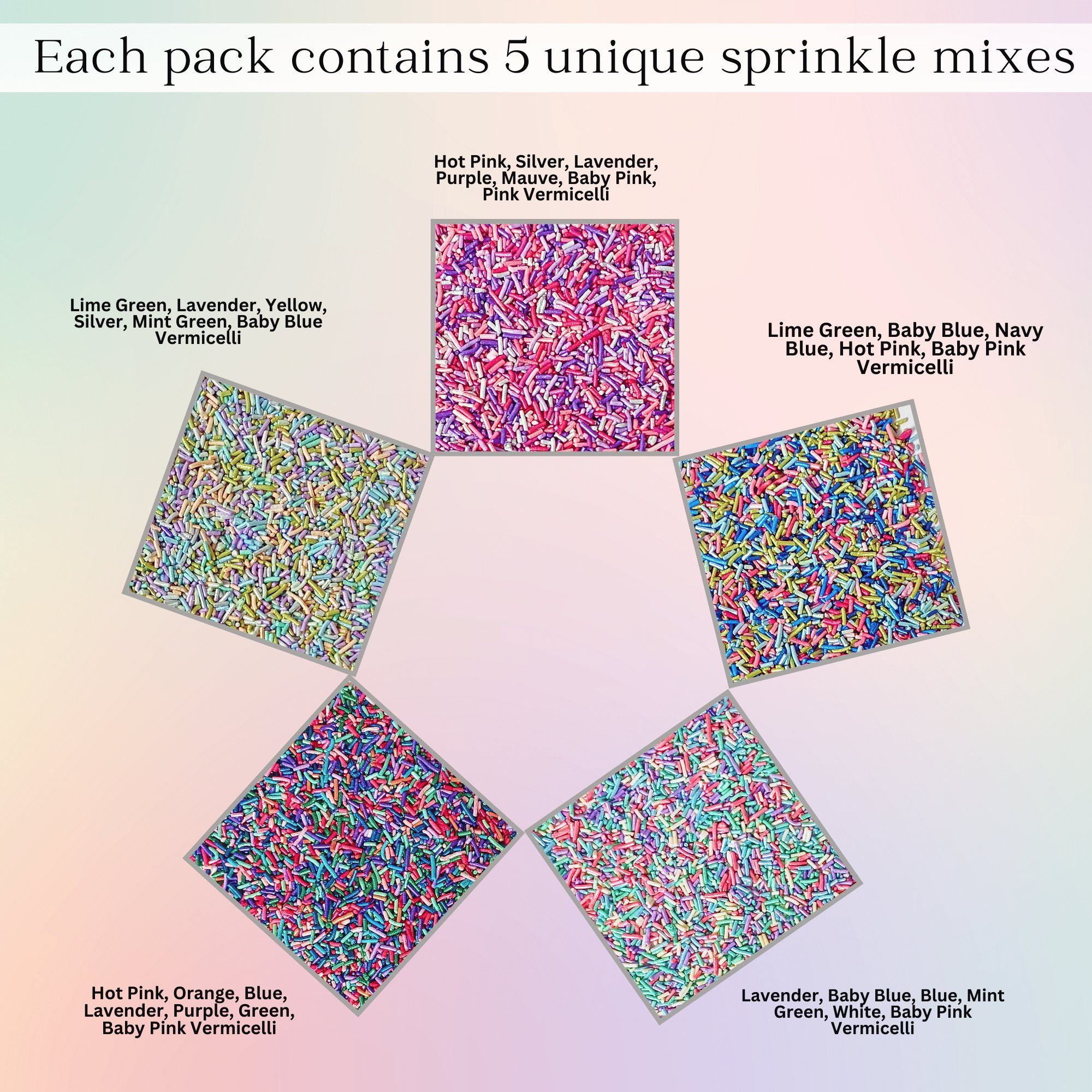 Confect Rainbow Magic Sprinkles | (02) Mix Colourful Sprinkles | Grocsy