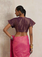 trueBrowns Purple Gold Metallic Blouse | Grocsy