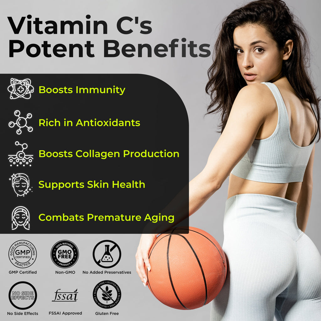 Health Veda Organics Natural Vitamin C Tablets For Skin & Health | Grocsy
