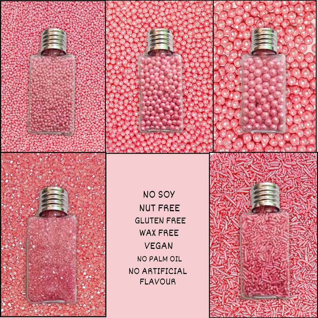 Confect Sprinkles for Cakes & Cupcakes Decoration | USP-27(Valentine Pink) | Grocsy
