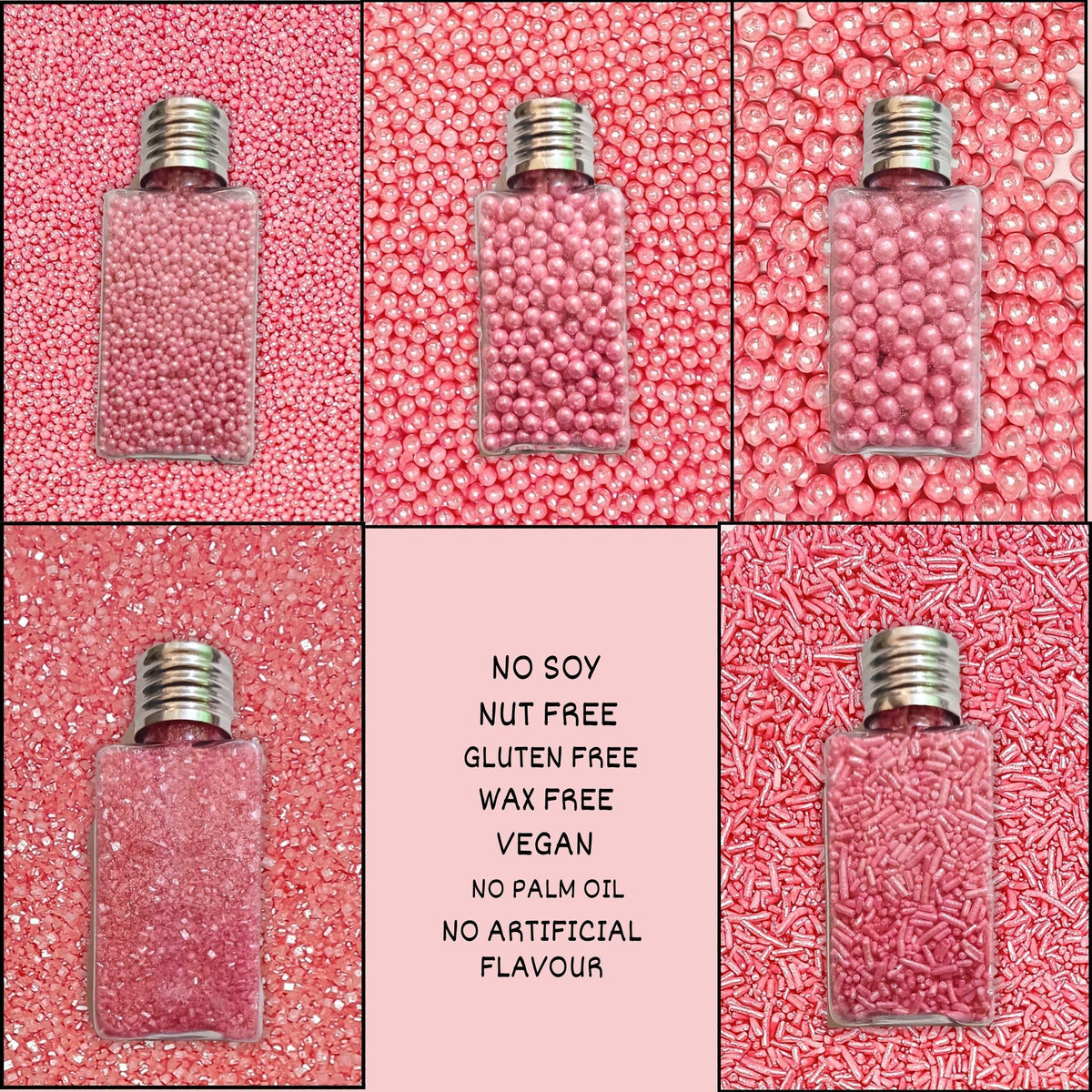 Confect Sprinkles for Cakes & Cupcakes Decoration | USP-27(Valentine Pink) | Grocsy