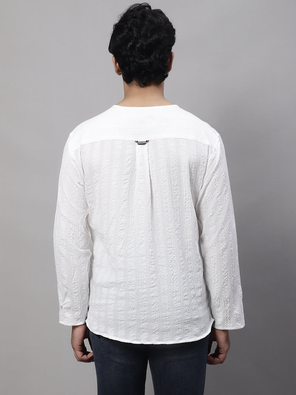 Even Apparels White Pure Cotton Open Neck Kurta | Grocsy